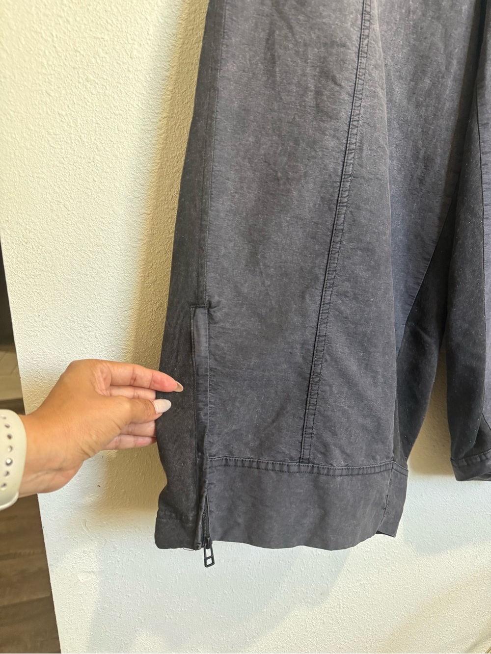 Daily Practice Anthropologie Charcoal Wide Leg Zip Hem Pants Utility Y2K - Picture 5 of 11